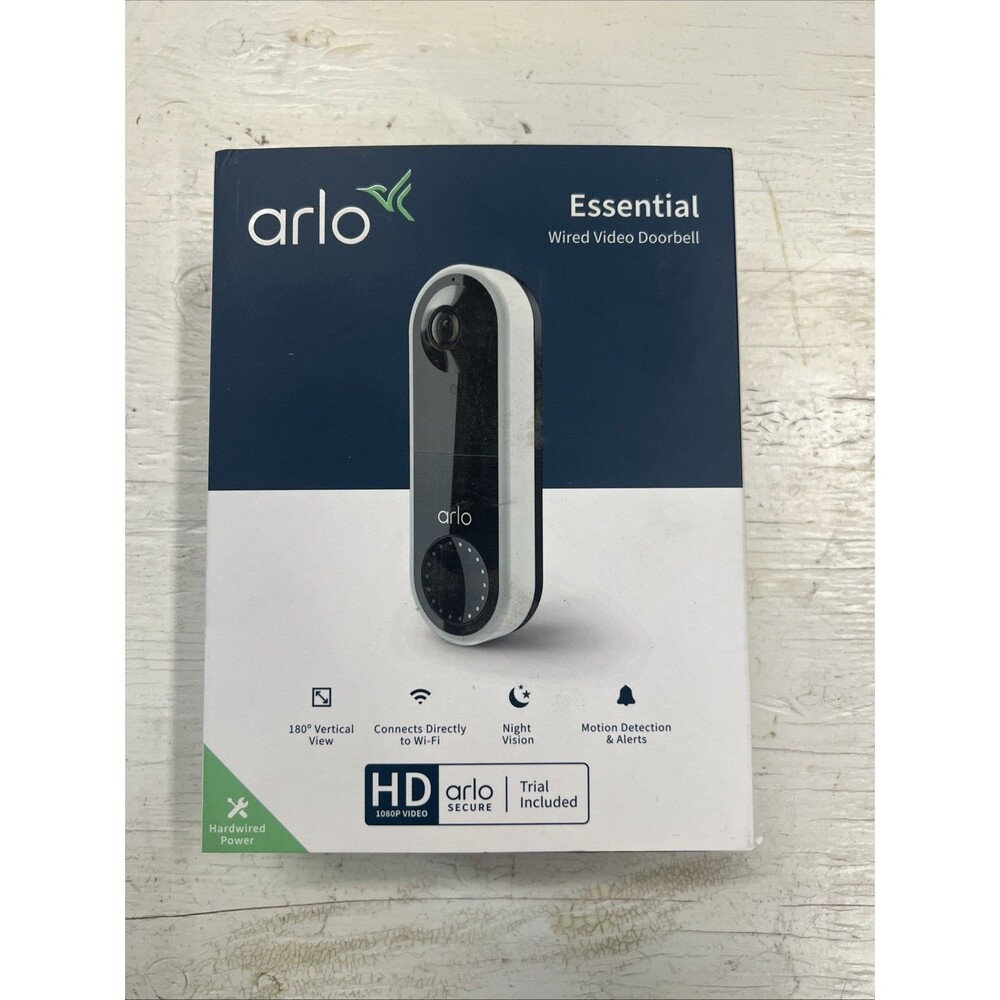 Arlo Essential Wired Video Doorbell Hardwired Power AVD1001 - New & Sealed